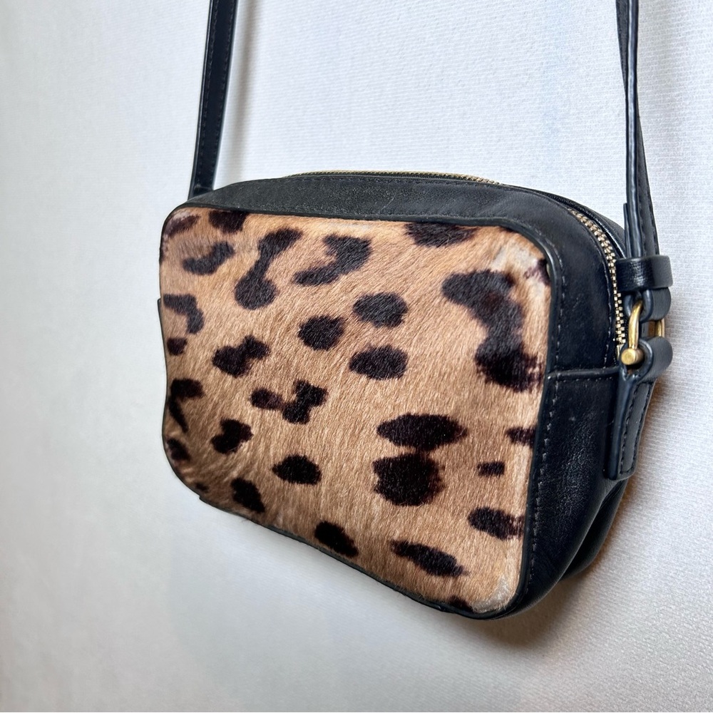 Aritzia Auxiliary Leopard Print Pony Hair Haircalf Crossbody Bag Genuine Leather - Picture 4 of 16